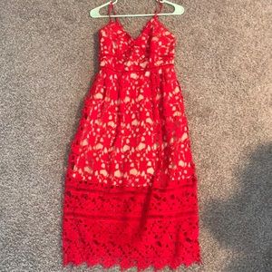 Size small red lace dress
